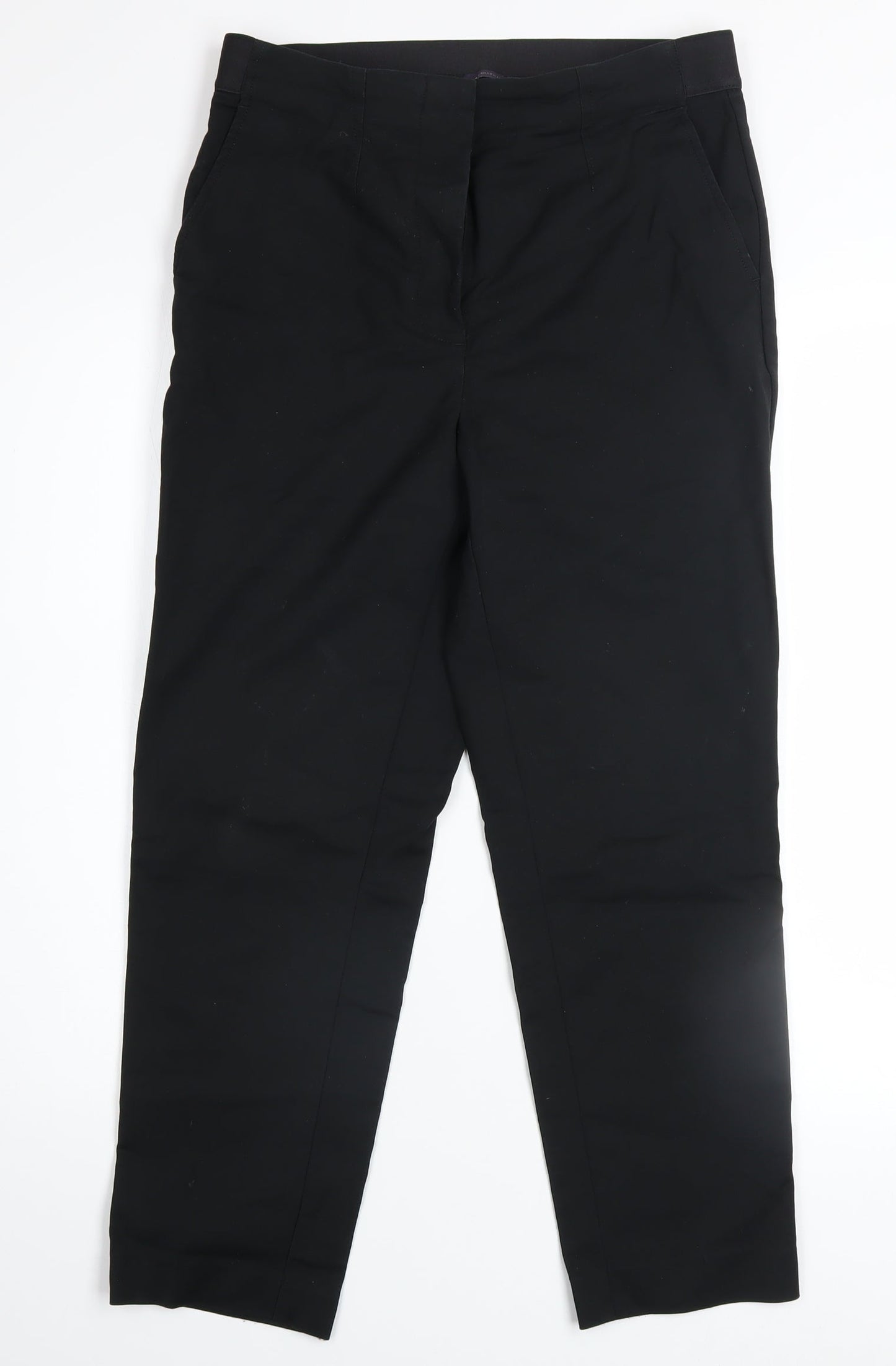 Marks and Spencer Women's Black Slim Fit Twill Trousers Size 10