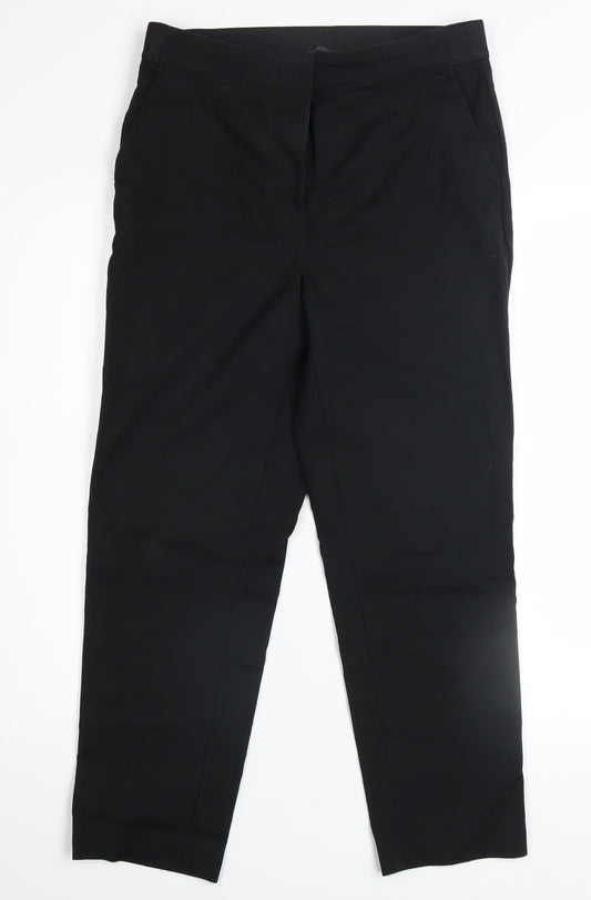 Marks and Spencer Women's Black Slim Fit Twill Trousers Size 10