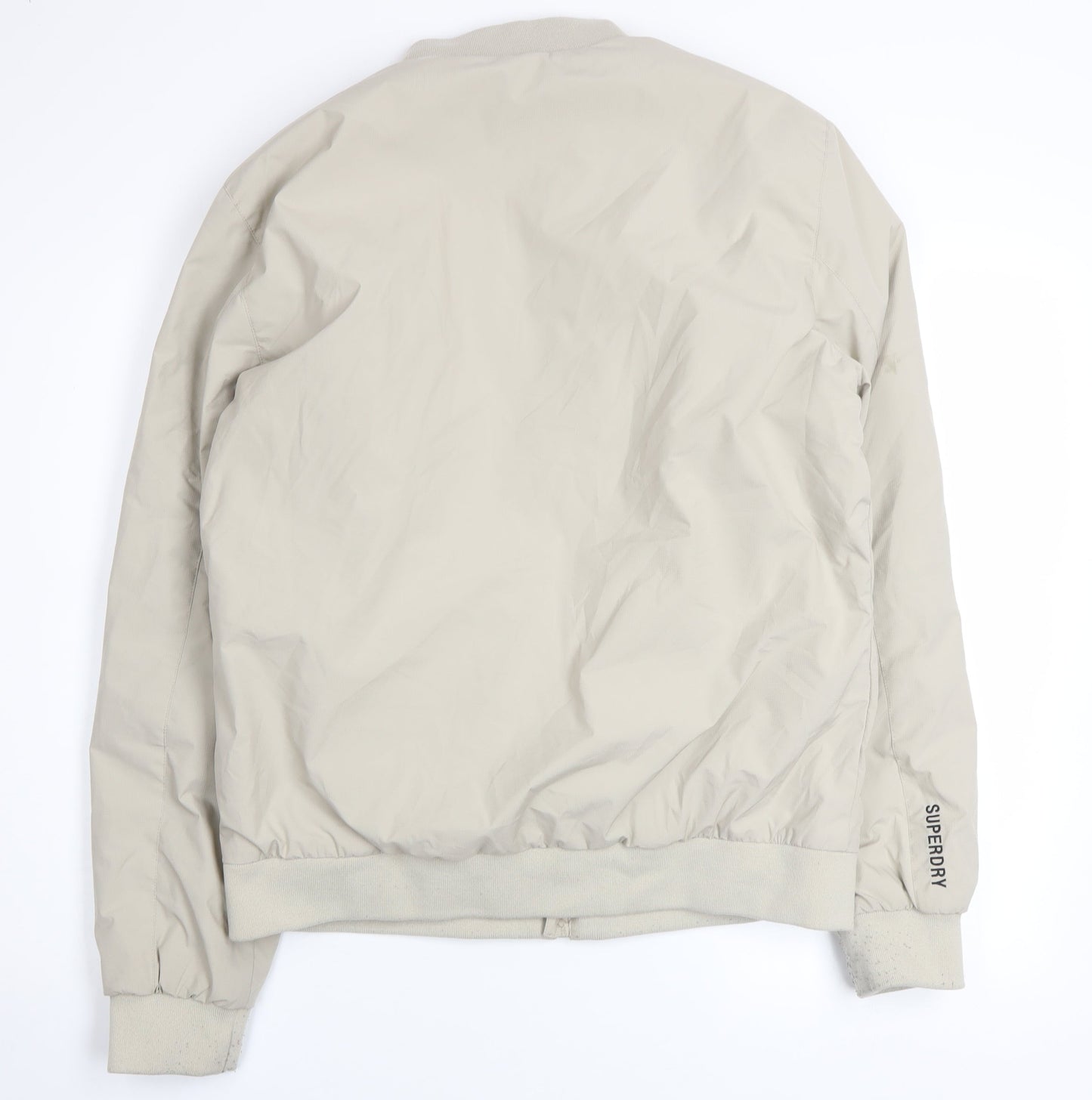 Superdry Men's Beige Bomber Jacket Size M Polyester Zip Casual