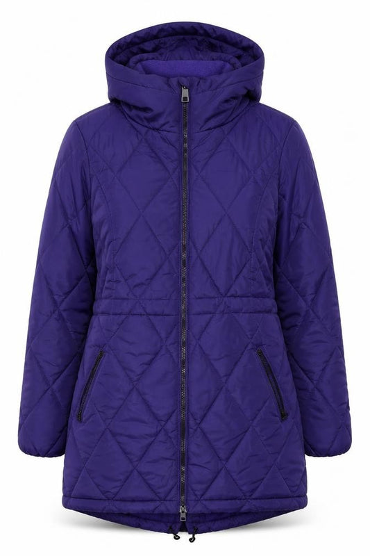 Marks and Spencer Womens Purple Puffer Jacket Size 8 Hooded Quilted Coat