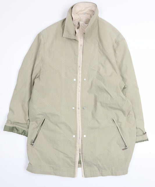 Klass Collection Women’s Beige Size 14 Rain Coat Full Zip Mid-Length