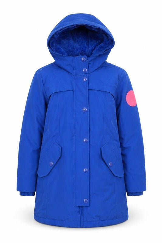 Gap Kids Girls Blue Hooded Winter Parka Coat 6-7 Years Long Sleeve