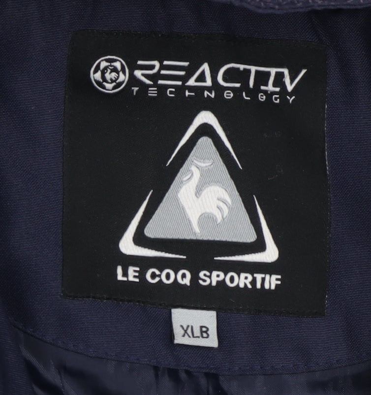 Le Coq Sportif Boys Blue Hooded Puffer Jacket 16 Years Winter Waterproof