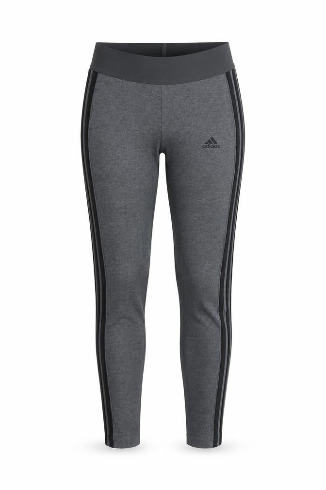 Adidas Womens Grey 2XS Leggings Stretch Cotton Side Stripe Activewear