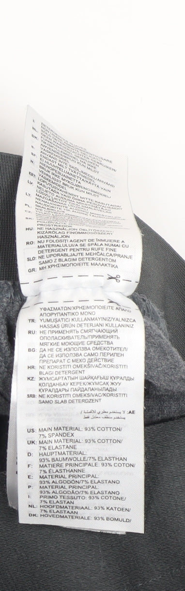 Adidas Womens Grey 2XS Leggings Stretch Cotton Side Stripe Activewear