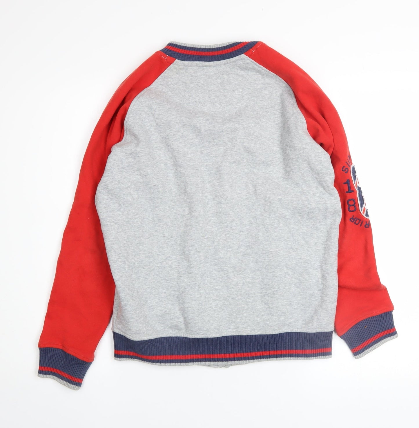 Marks and Spencer Boys Grey & Red Full Zip Hoodie 13-14 Years Superior 84 Design