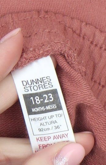 Dunnes Stores Unisex Baby Brown Drawstring Shorts 18-24 Months Cotton Blend