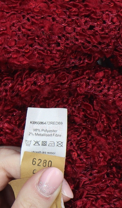 Bonmarché Women Red Sequin Knit Pullover Jumper Size L