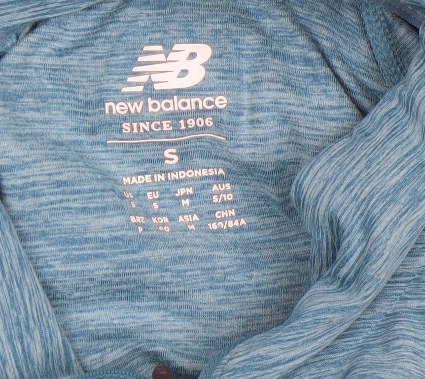 New Balance Women Blue Long Sleeve 1/4 Zip Athletic Top Size S