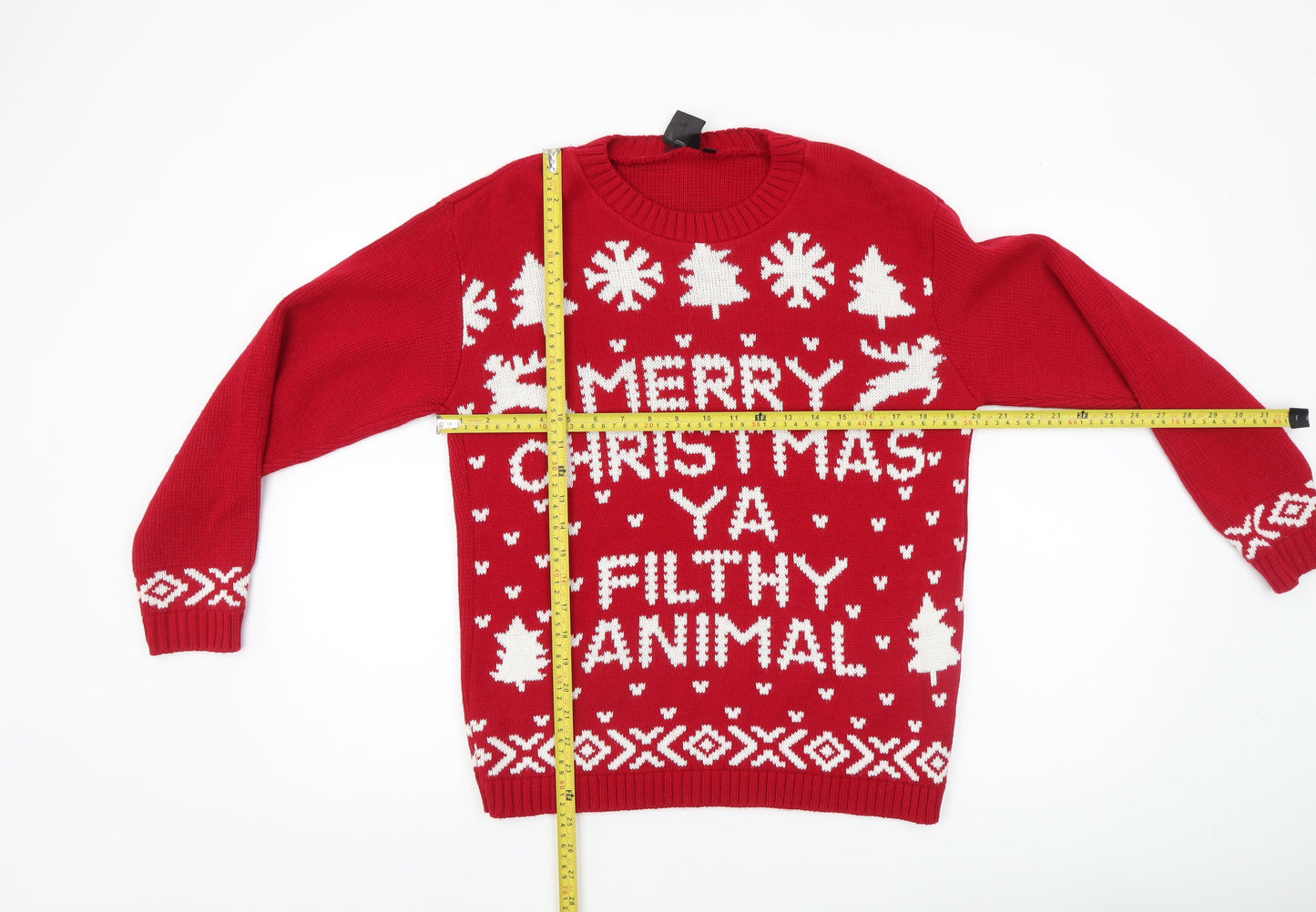 Angel Avenue Women's Red Christmas Jumper S/M Acrylic Knit