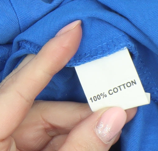 Swade Men's Blue Cotton Polo Shirt Size L Short Sleeve Collared Top