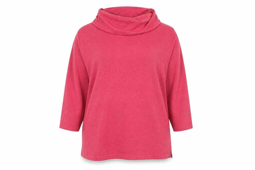 Penny Plain Women's Pink Cowl Neck 3/4 Sleeve Pullover Jumper Size 18/20