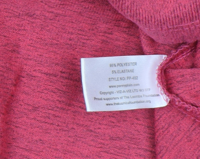 Penny Plain Women's Pink Cowl Neck 3/4 Sleeve Pullover Jumper Size 18/20