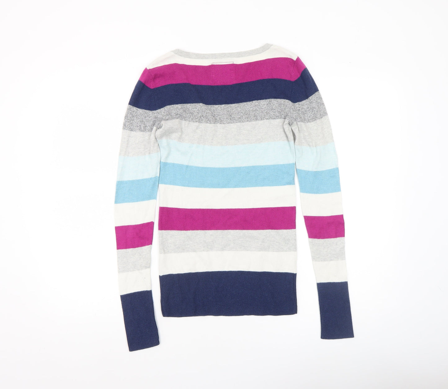 American Eagle Outfitters Women’s Multicoloured Striped V-Neck Pullover Jumper XS