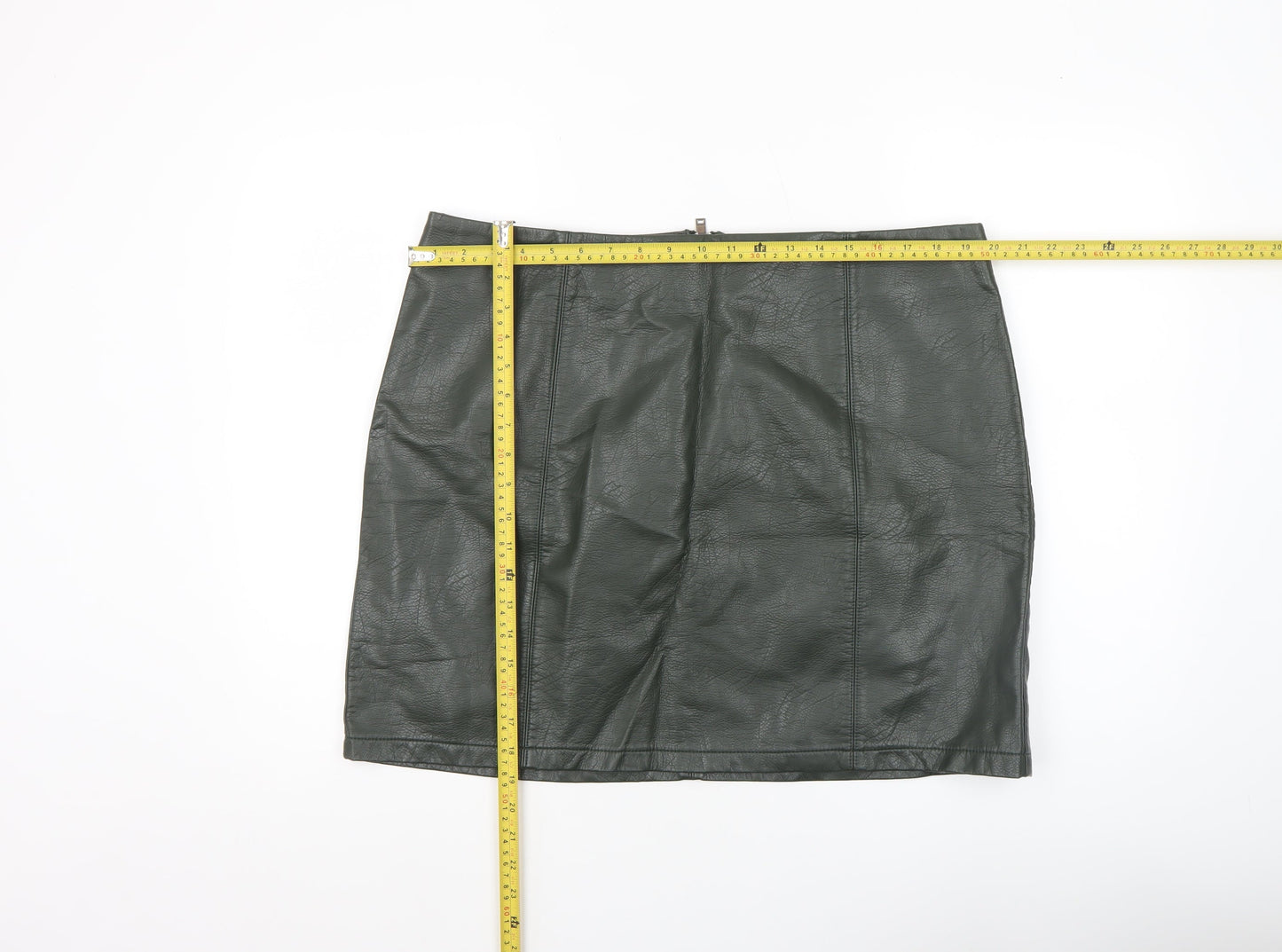 Dorothy Perkins Women’s Green Faux Leather Pencil Skirt UK 18