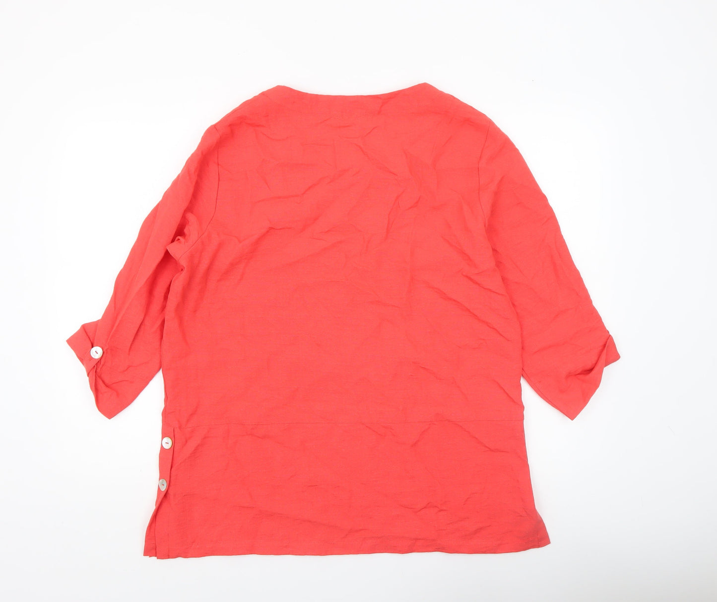 TIGI Women’s Pink 3/4 Sleeve Tunic Blouse Size 14 Rayon Blend