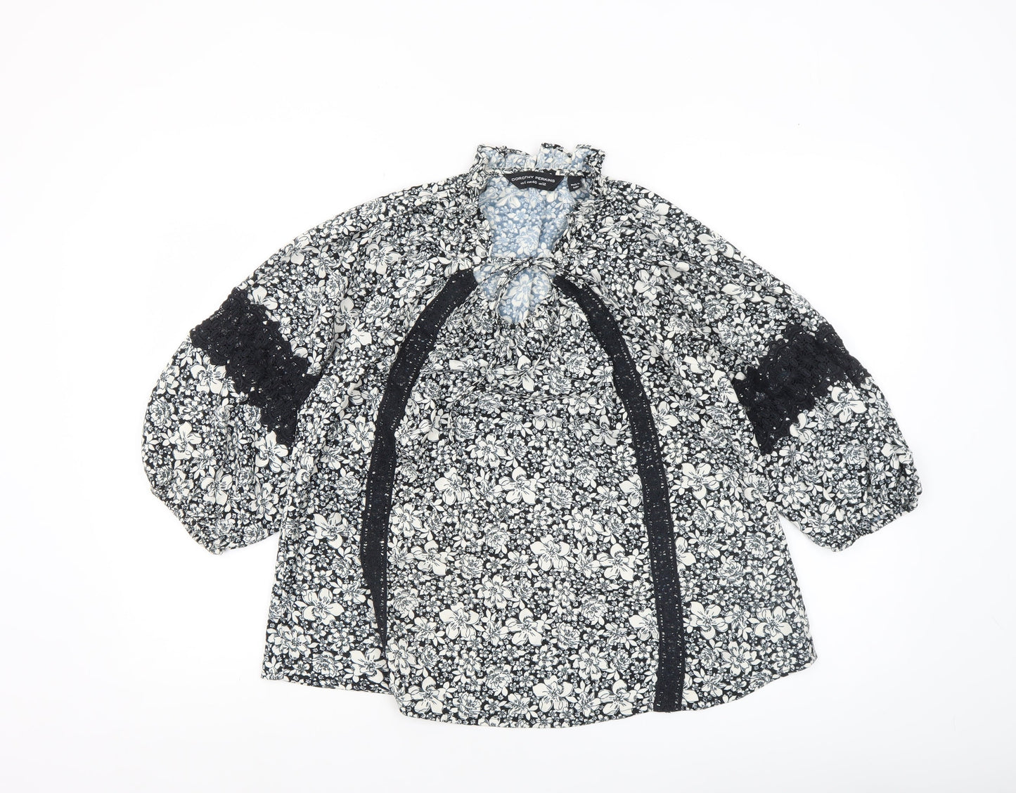 Dorothy Perkins Women's Floral Black Tunic Blouse UK12