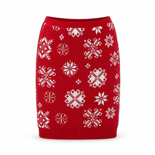 Jeffrey Rogers Womens Red Fair Isle Knit Pencil Skirt Size 10