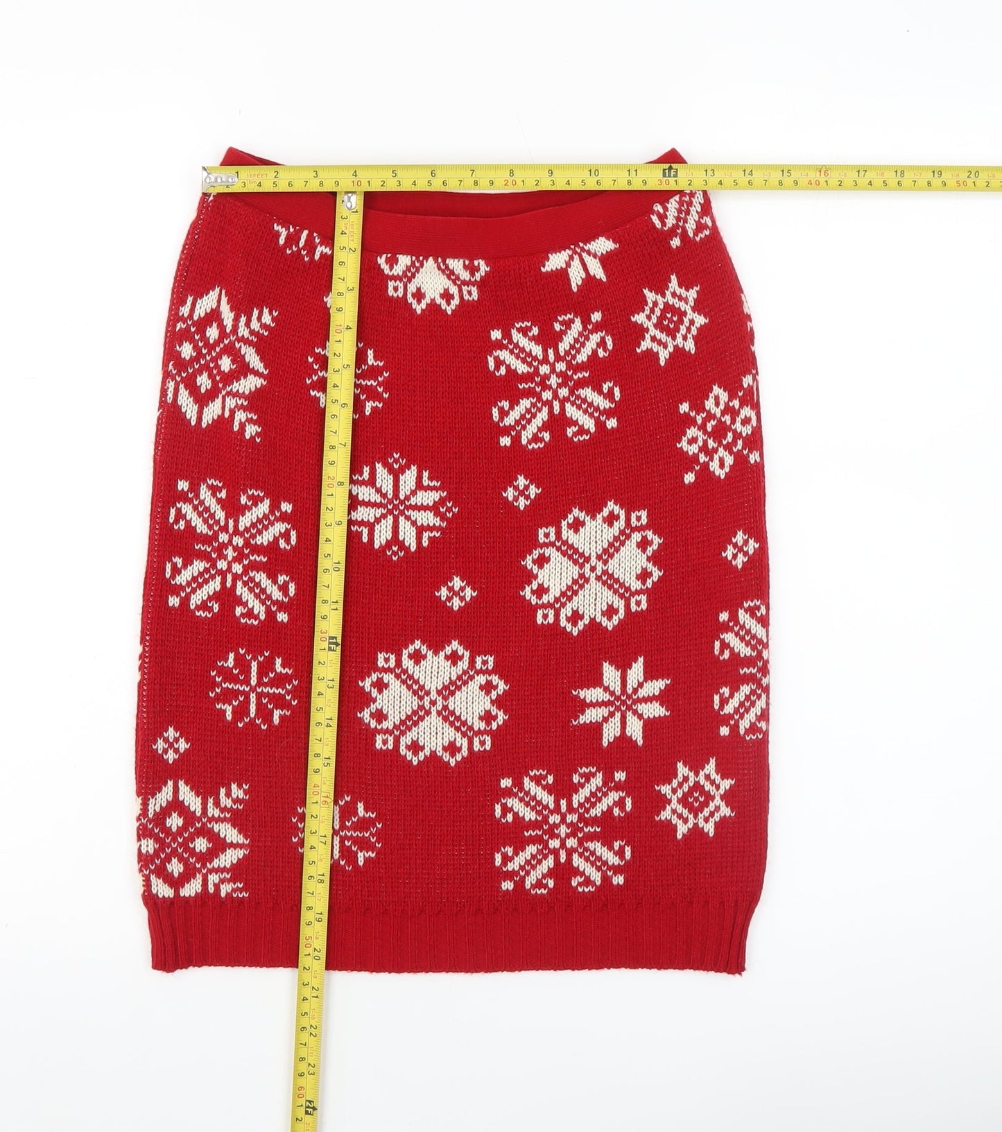 Jeffrey Rogers Womens Red Fair Isle Knit Pencil Skirt Size 10