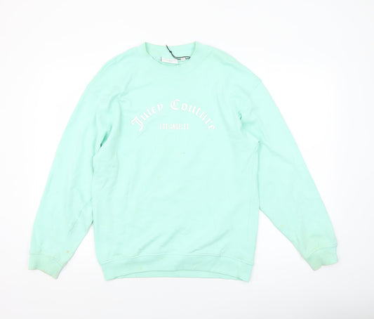 Juicy Couture Girls Green Pullover Sweatshirt Size 14-15 Years Crew Neck