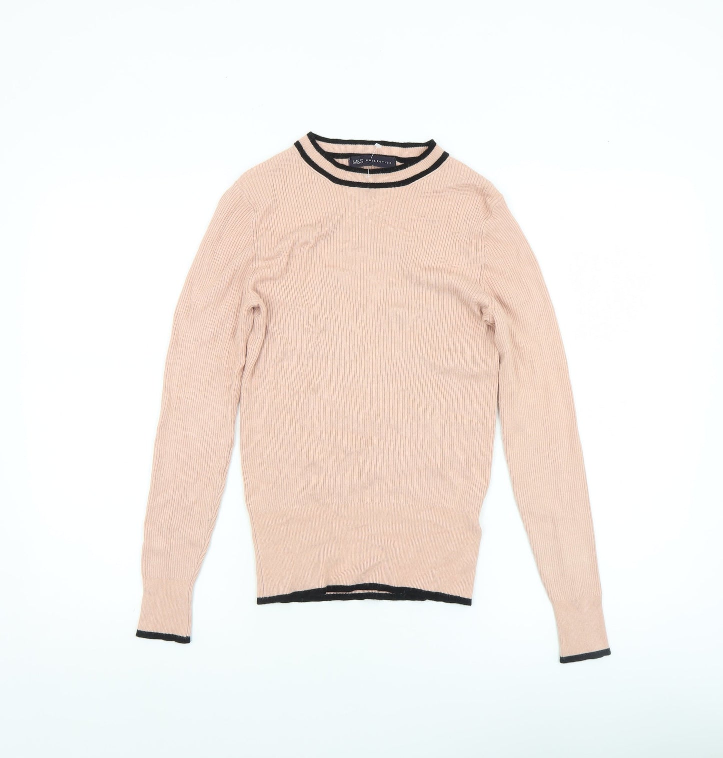 Marks and Spencer Women's Beige Crew Neck Long Sleeve Jumper Size 10
