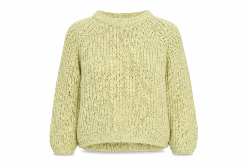 Gallery Womens Green Chunky Knit Cotton Pullover Jumper Size L
