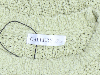 Additional view of Gallery women’s green chunky knit cotton jumper, size L