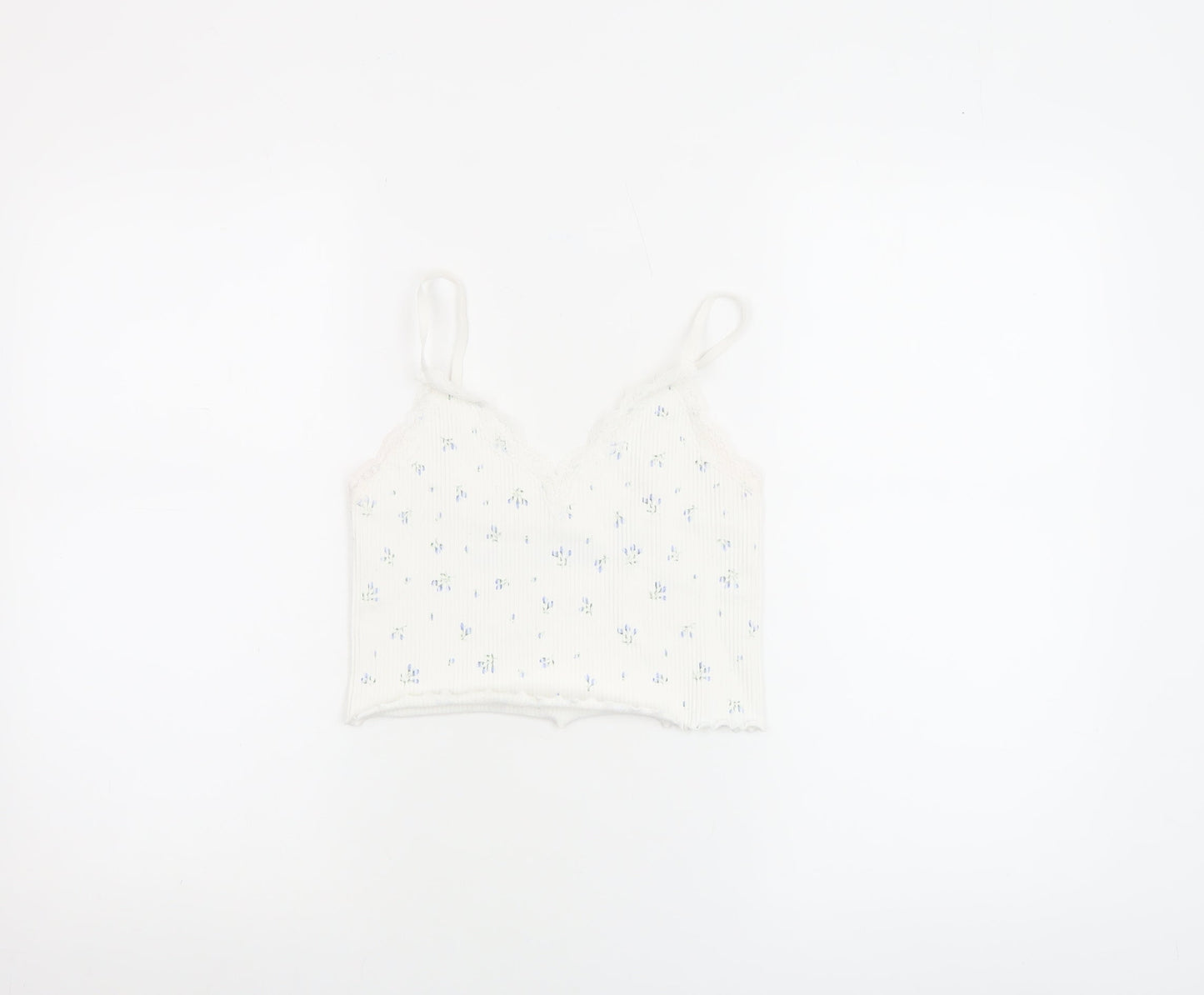 Primark Women White Floral Lace Camisole Tank Top Size S