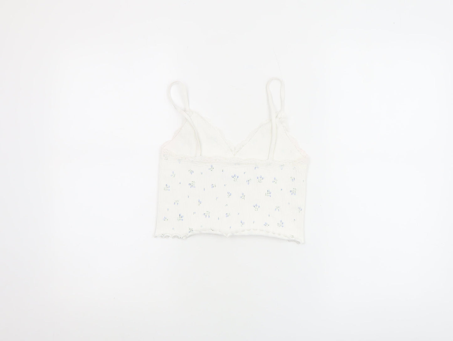 Primark Women White Floral Lace Camisole Tank Top Size S