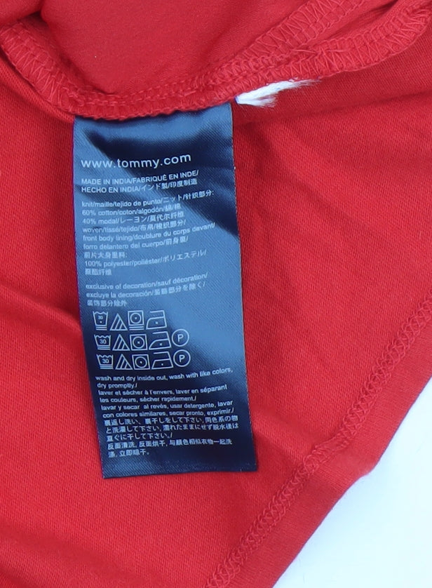 Tommy Hilfiger Women’s Red XS V-Neck Sleeveless Tank Top
