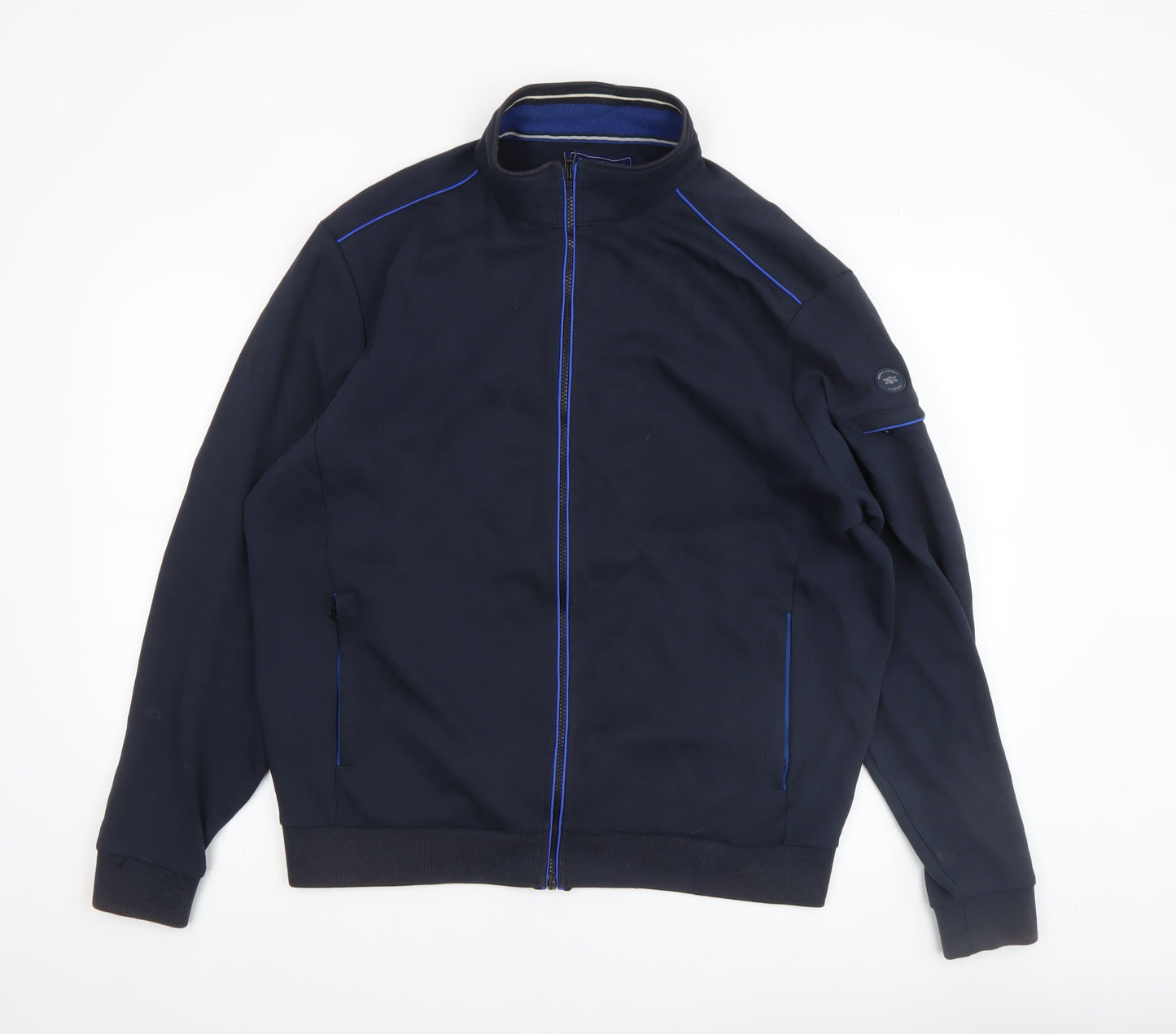 Marco Capelli Men’s Blue XL Bomber Jacket Stand Collar Lightweight Zip