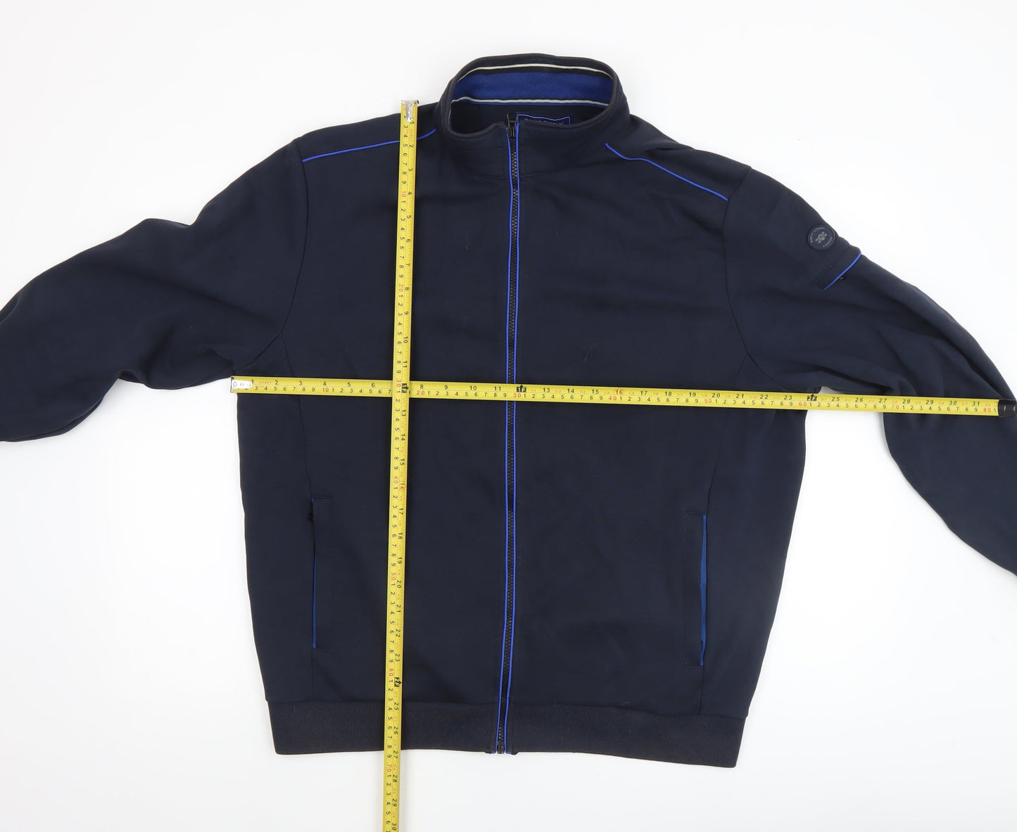 Marco Capelli Men’s Blue XL Bomber Jacket Stand Collar Lightweight Zip