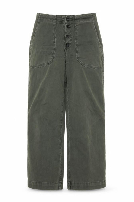 Front view of Adriano Goldschmied Women's Green Chino Trousers, size 27R