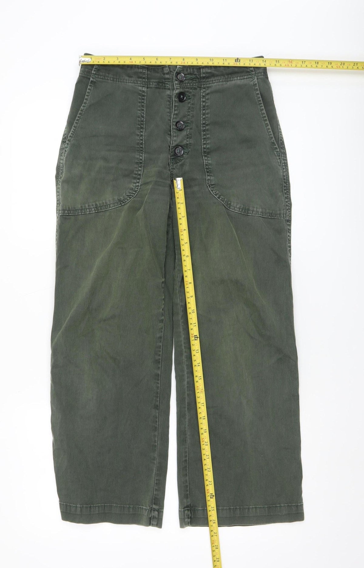 Adriano Goldschmied Women's Green Chino Trousers Size 27R