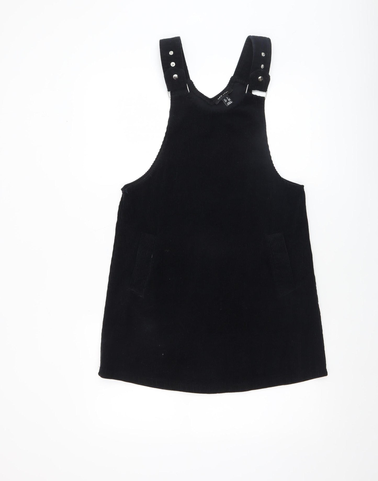 New Look Women’s Black Corduroy Pinafore Dress Size 6