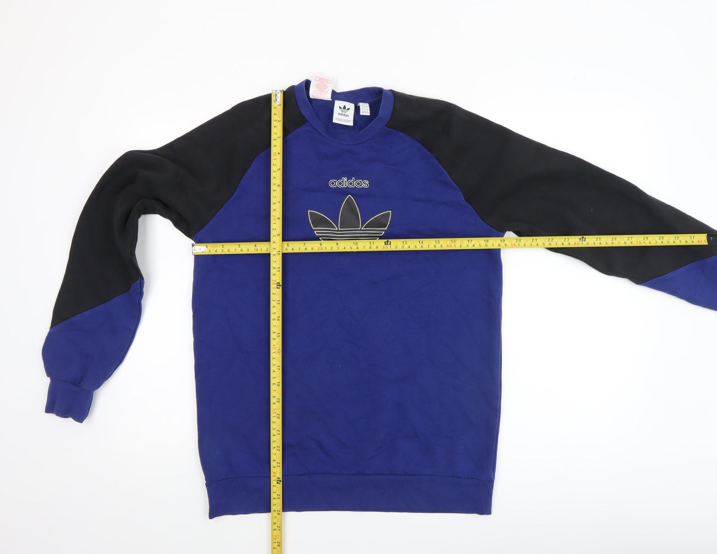 Adidas Boys Blue Black Crew Neck Pullover Sweatshirt XL 15-16Y