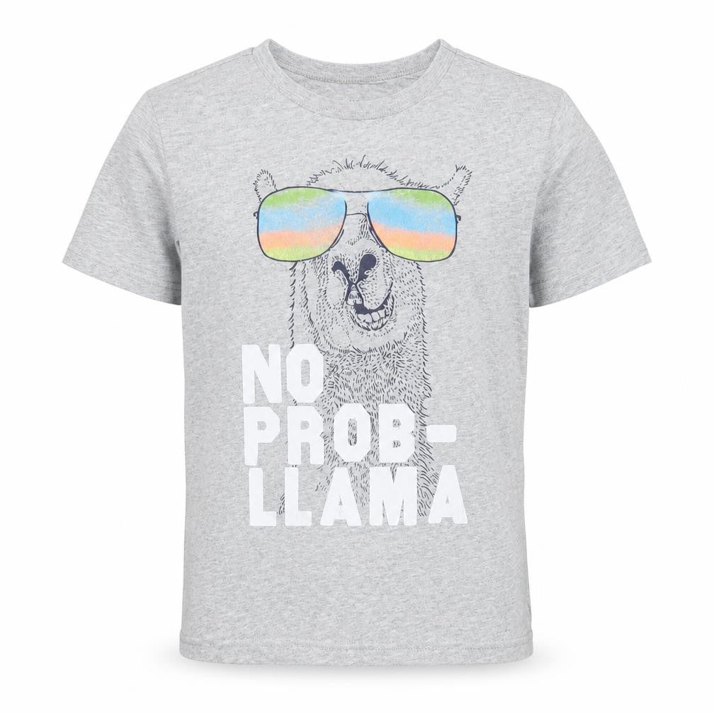 Gap Kids Boys Grey No Prob-llama Graphic Short Sleeve T-Shirt M