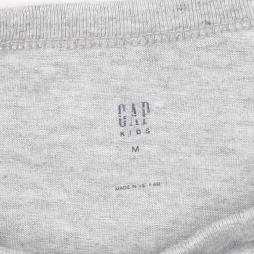 GAP Kids Boys Grey No Prob-llama Graphic Short Sleeve T-Shirt M