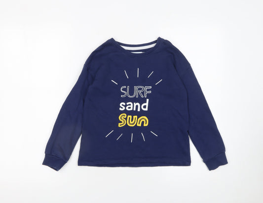 Leigh Tucker Willow Girls Blue 6-7 Years Pullover Sweatshirt Surf Design