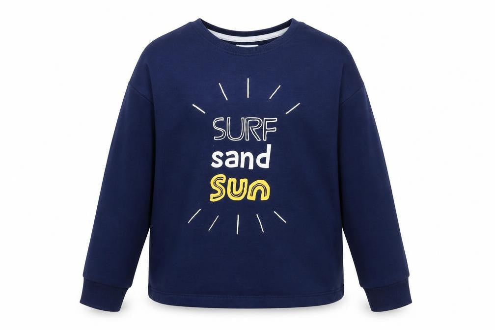 Leigh Tucker Willow Girls Blue 6-7 Years Pullover Sweatshirt Surf Design
