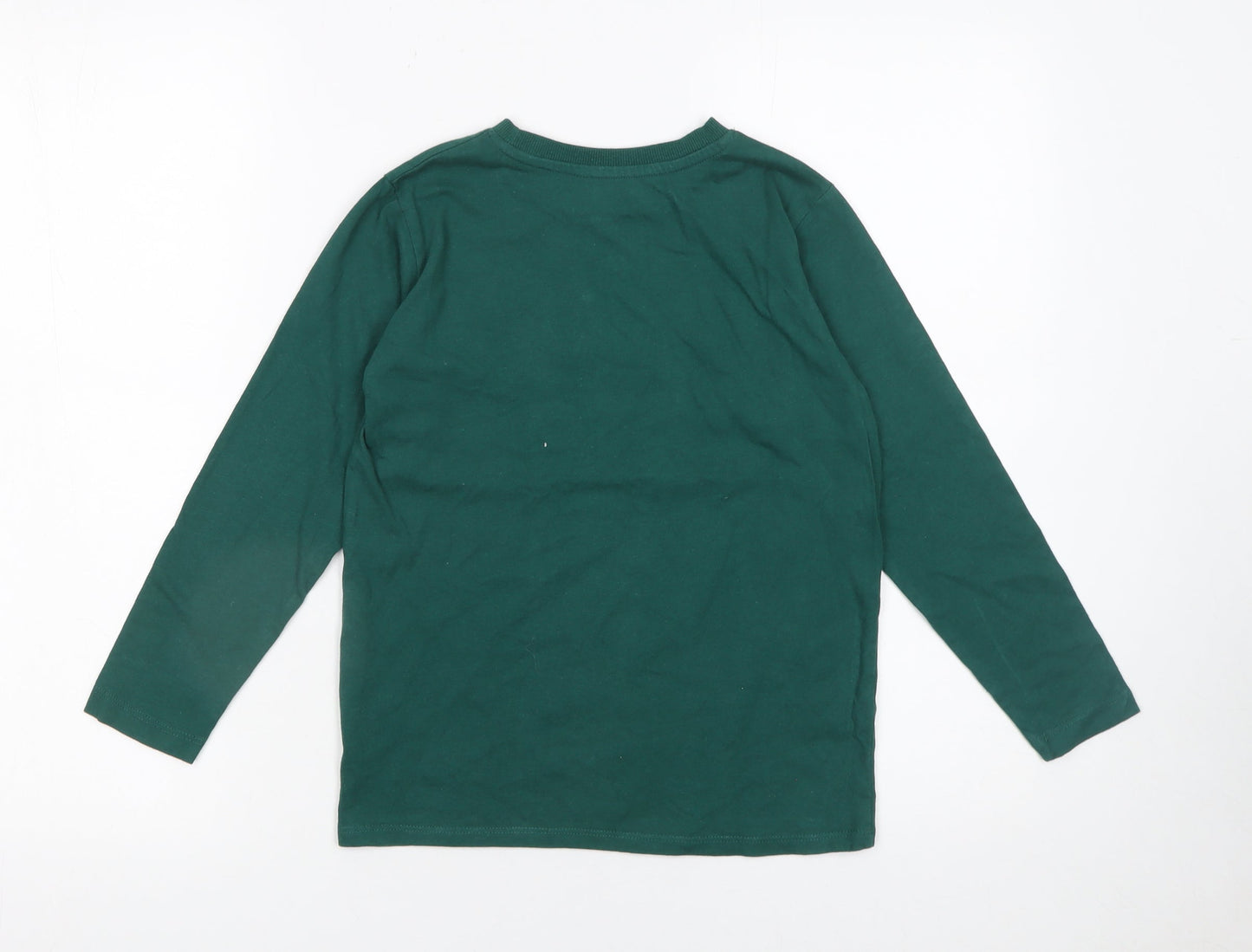 Dunnes Stores Boys Green Long Sleeve College Team Cotton T-Shirt 8-9 Years