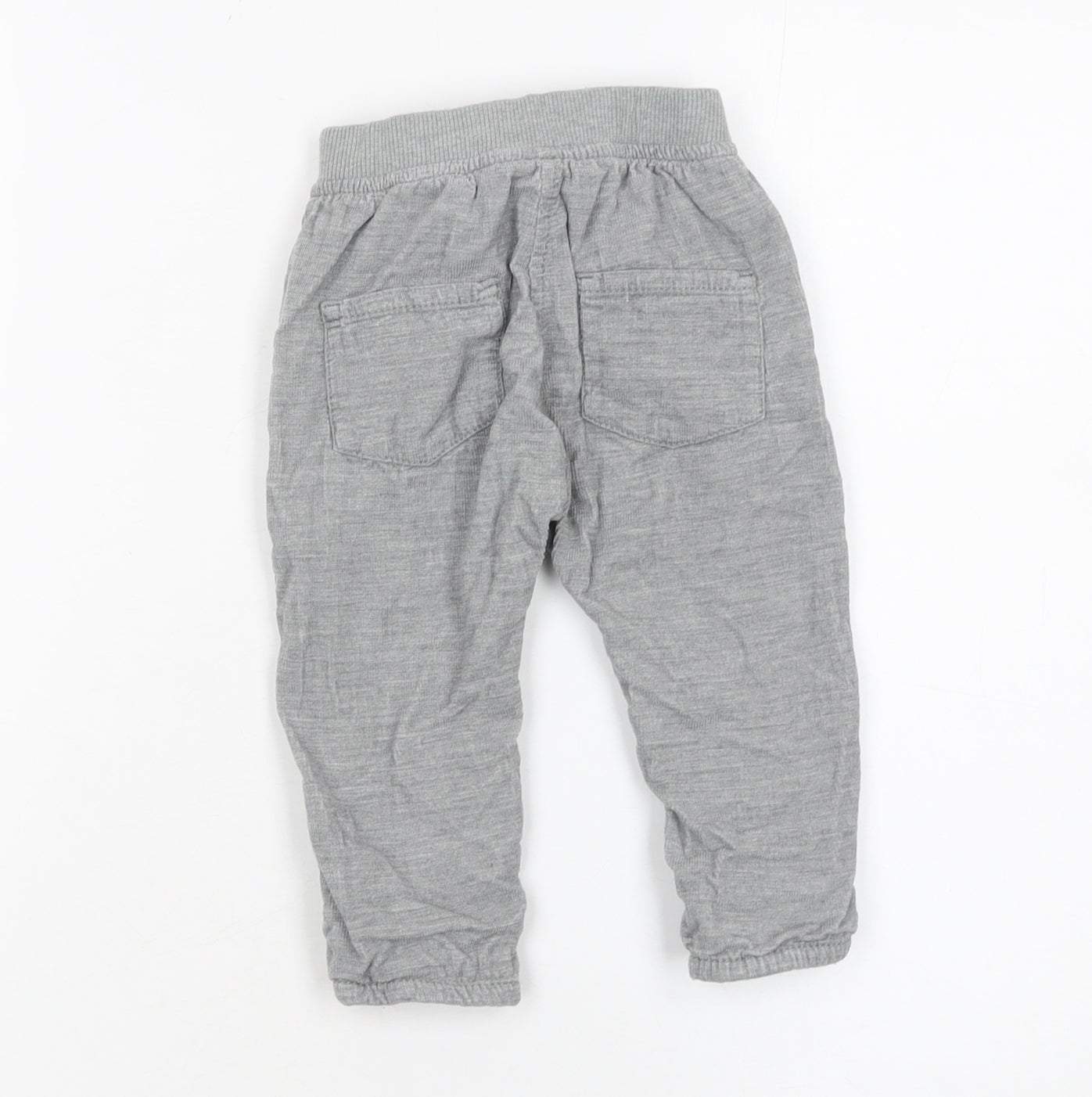 Next Grey Cotton Baby Jogger Trousers 6-9 Months Unisex Comfortable Fit