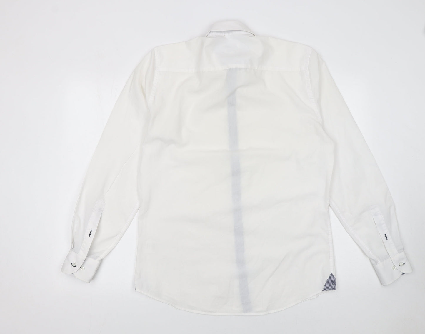 White Label Men's White Tapered Dress Shirt 15.5/39 Long Sleeve