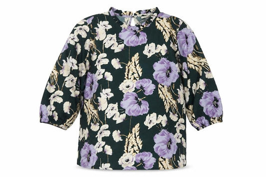 Jacqueline de Yong Womens Floral Blouse Multicoloured Size 12 Viscose Tunic Top