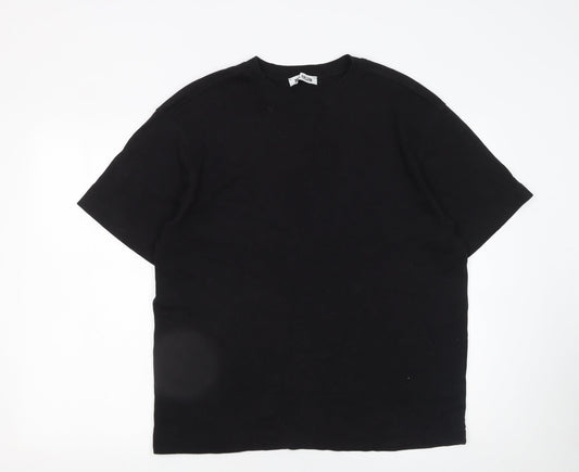 Paul Galvin Men's Black Cotton Crew Neck Short Sleeve T-Shirt Size L
