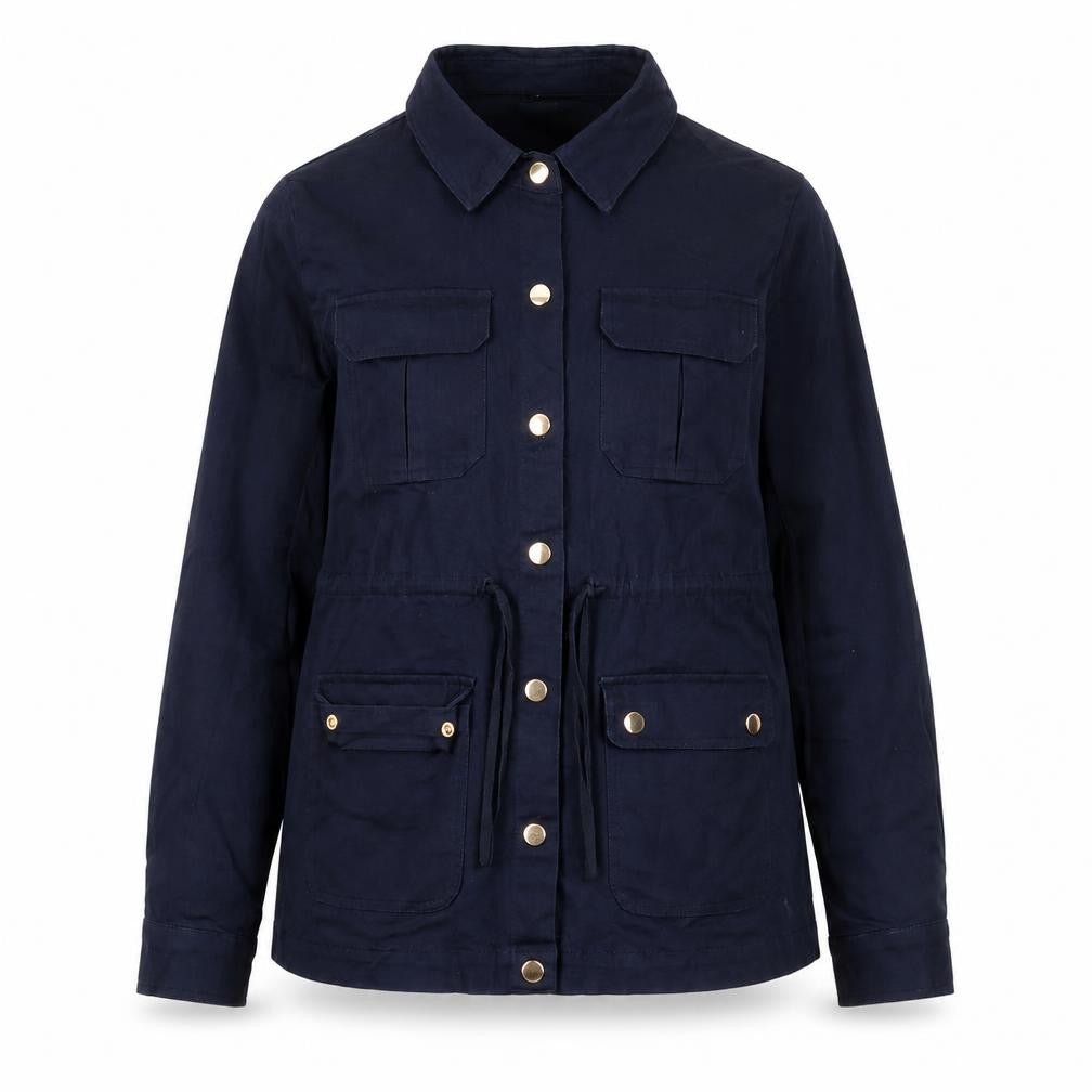 Kelly & Grace Women's Blue Button-Up Tunic Shirt Jacket M