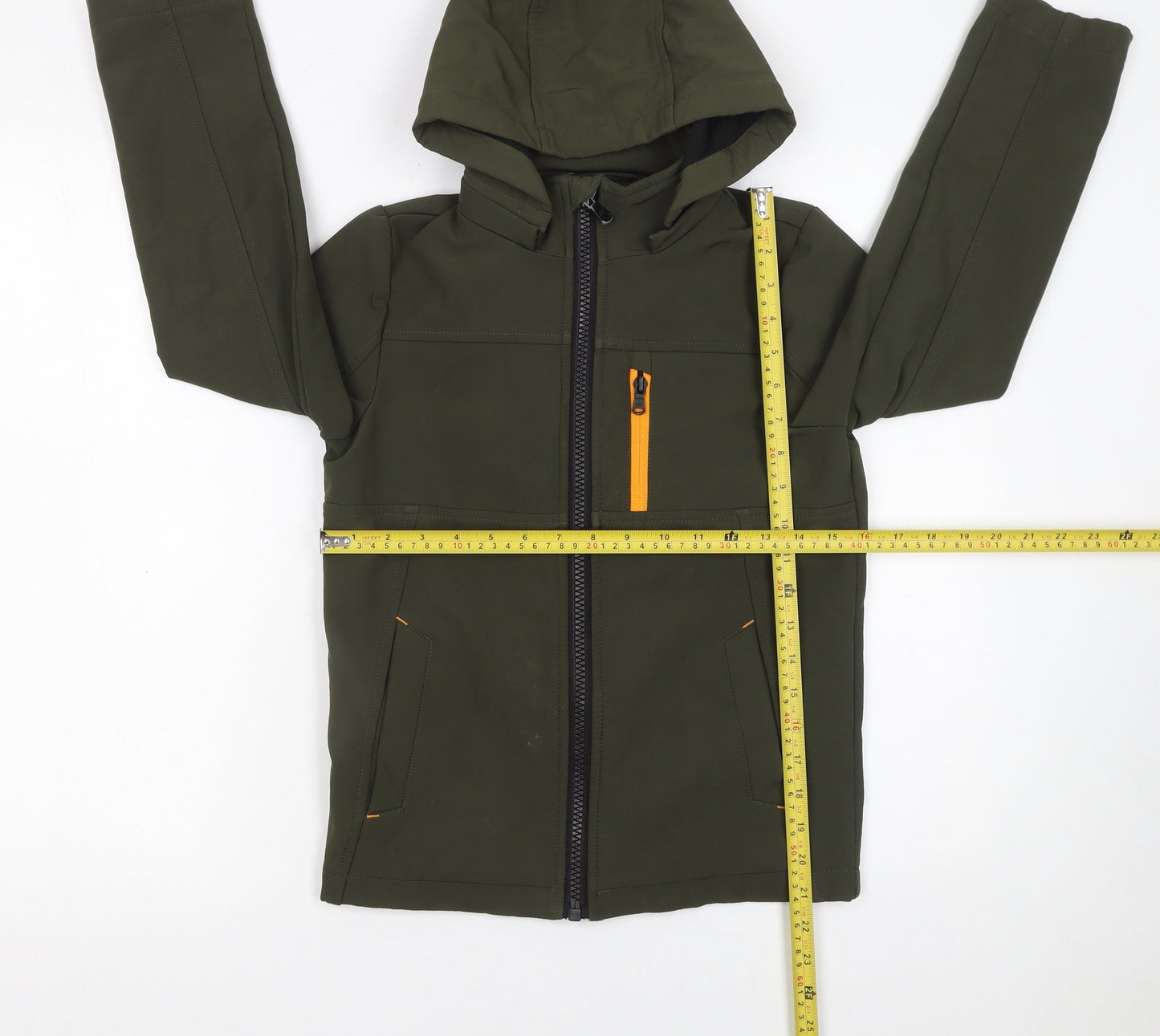 Michael Kors Boys Green Hooded Soft Shell Jacket Age 8 Full Zip Casual