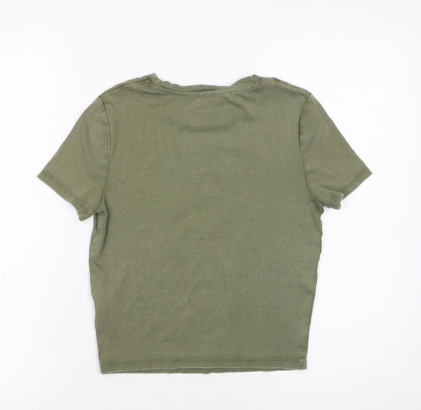TW Women’s Green Cropped Jersey T-Shirt M Sports Zurich Print
