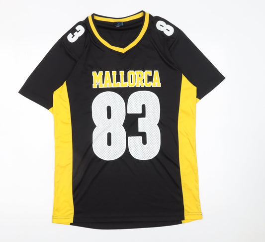 Sport Zone Men's Black Yellow Mallorca 83 Jersey T-Shirt Size M