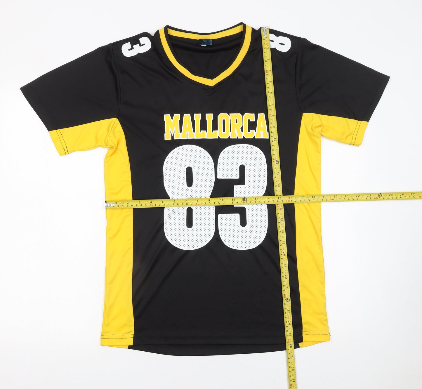Sport Zone Men's Black Yellow Mallorca 83 Jersey T-Shirt Size M